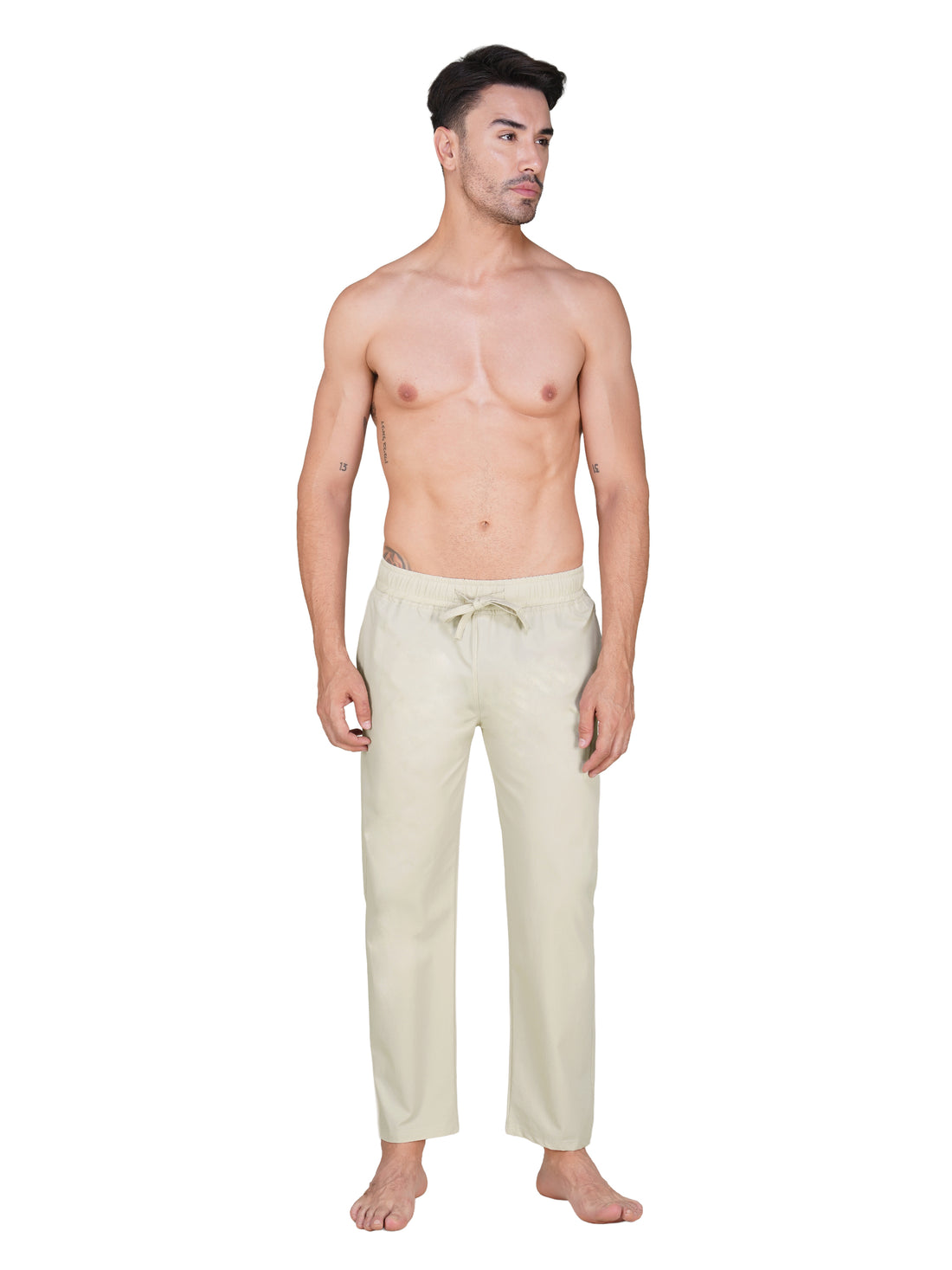 Men’s Relaxed Fit Cotton Drawstring Pants (Beige)