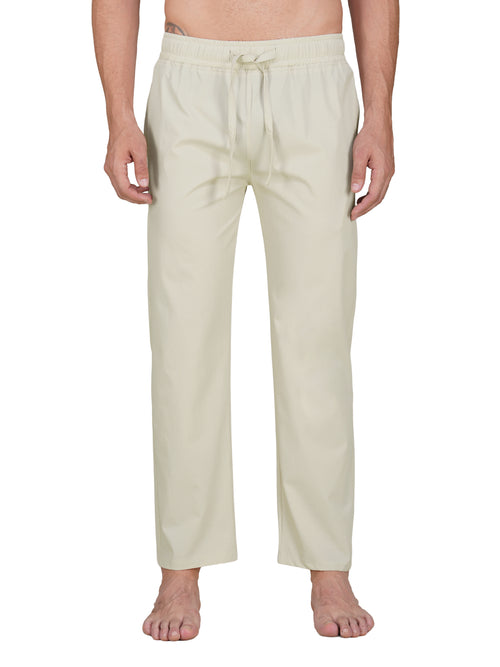Men’s Relaxed Fit Cotton Drawstring Pants (Beige)