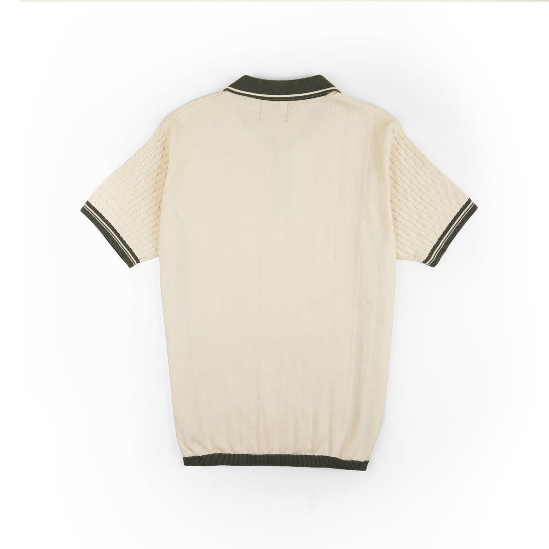Textured Panel Polo – Olive Beige