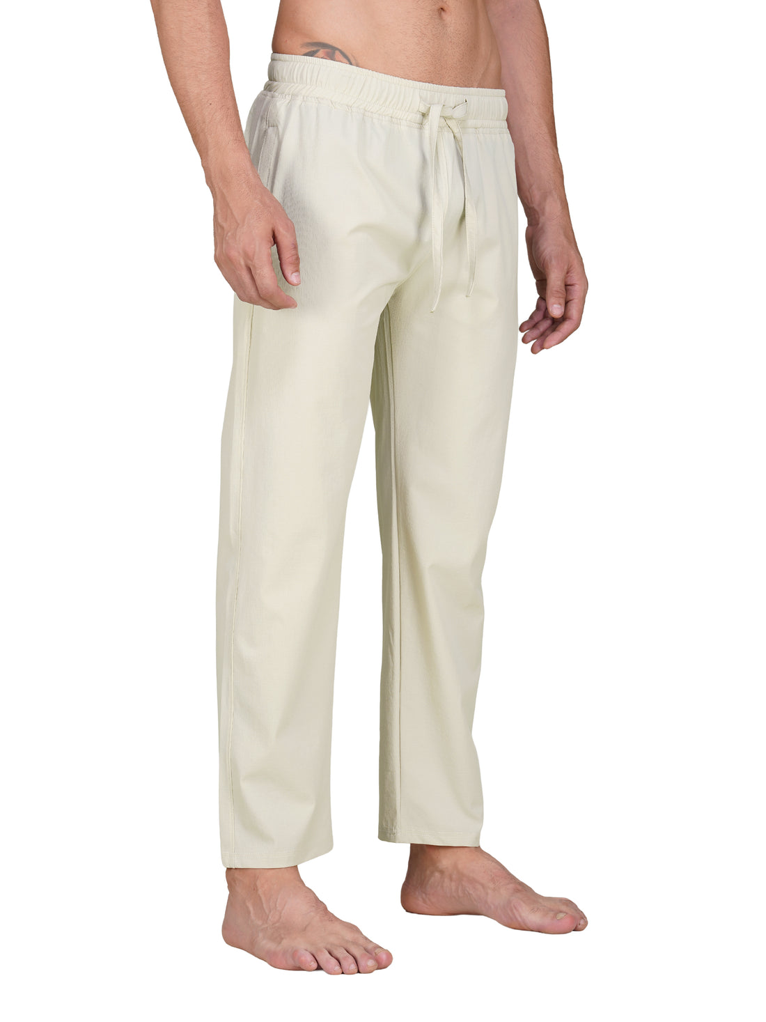 Men’s Relaxed Fit Cotton Drawstring Pants (Beige)