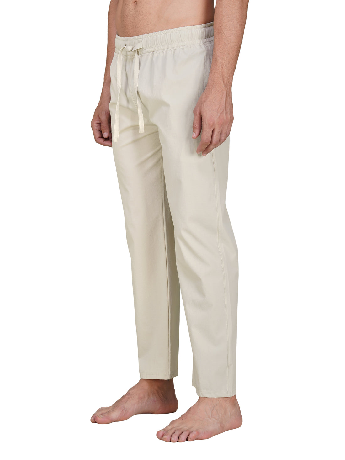 Men’s Relaxed Fit Cotton Drawstring Pants (Beige)
