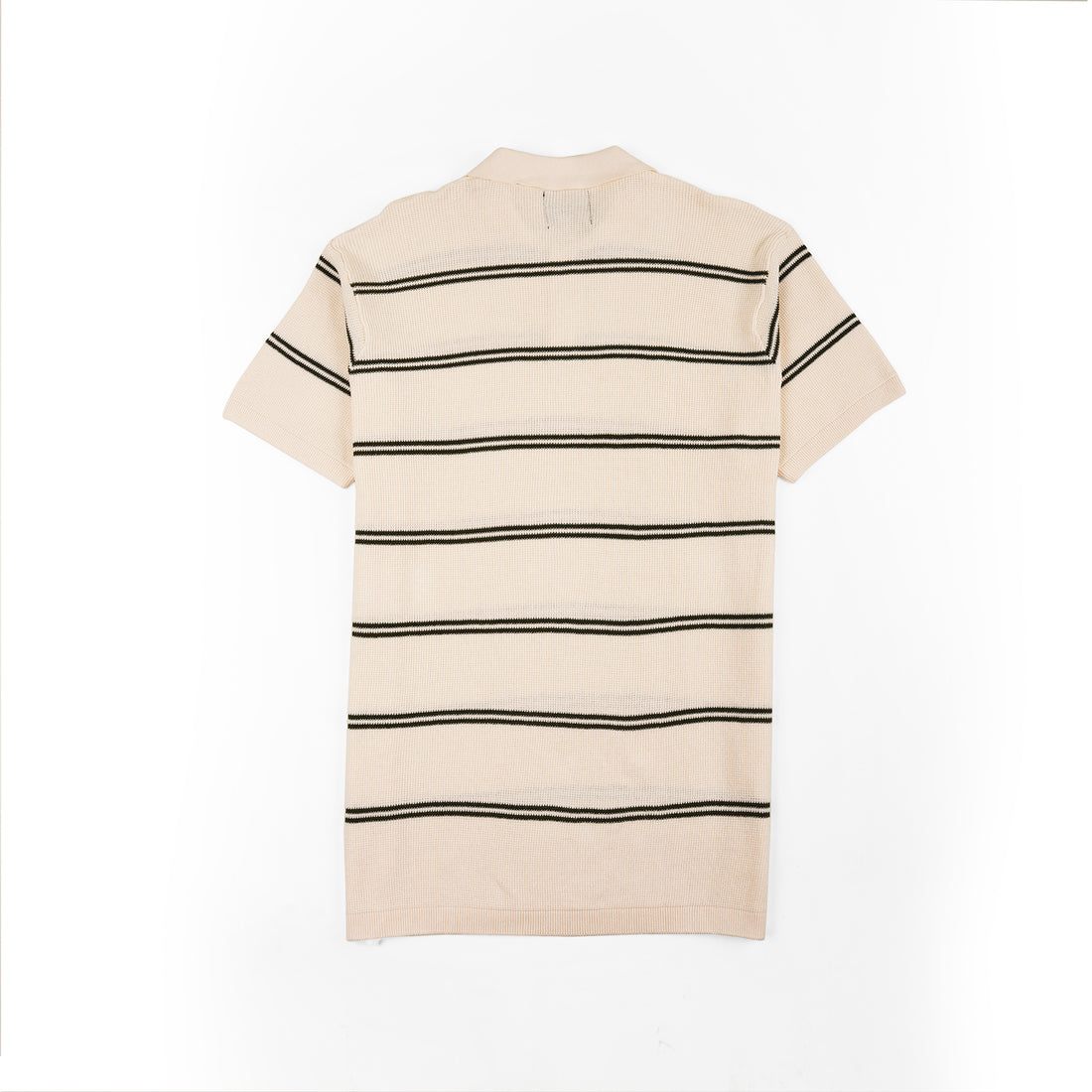 Striped Minimal Polo – Cream Black