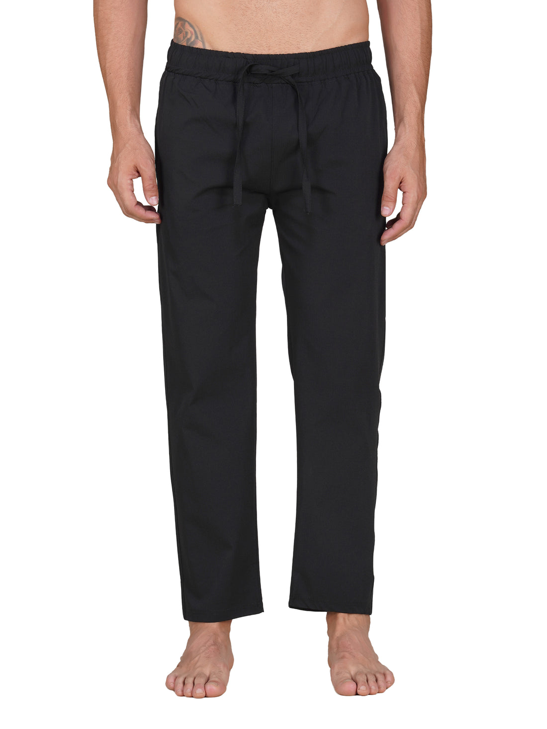 Men’s Relaxed Fit Cotton Drawstring Pants (Black)