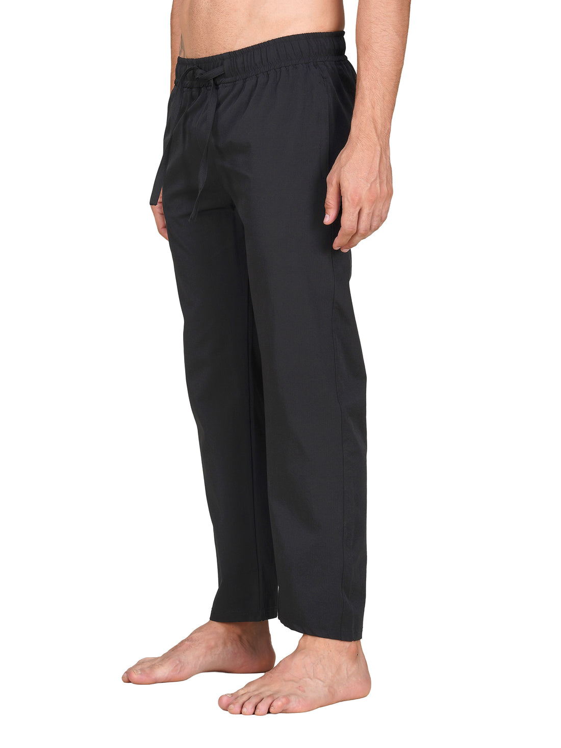 Men’s Relaxed Fit Cotton Drawstring Pants (Black)