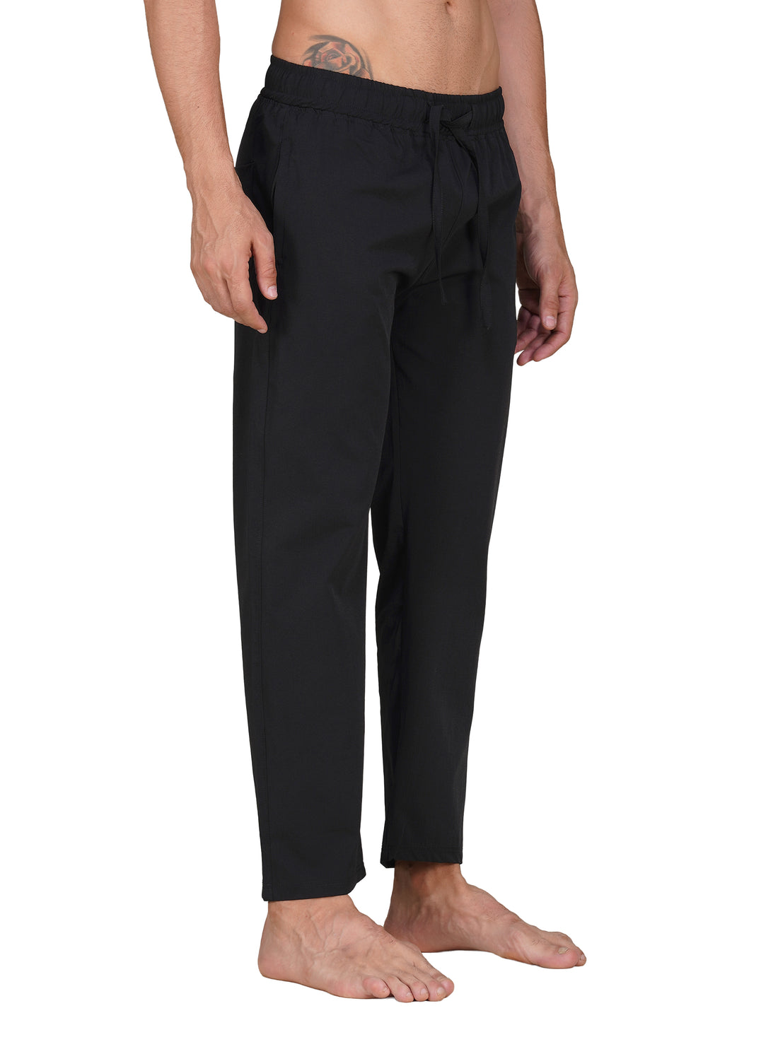 Men’s Relaxed Fit Cotton Drawstring Pants (Black)