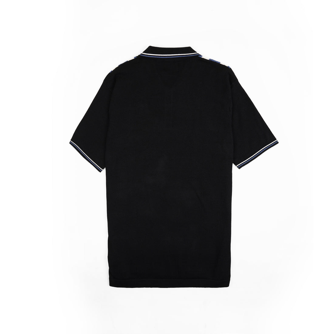 Retro Stripe Polo – Midnight Black & Blue