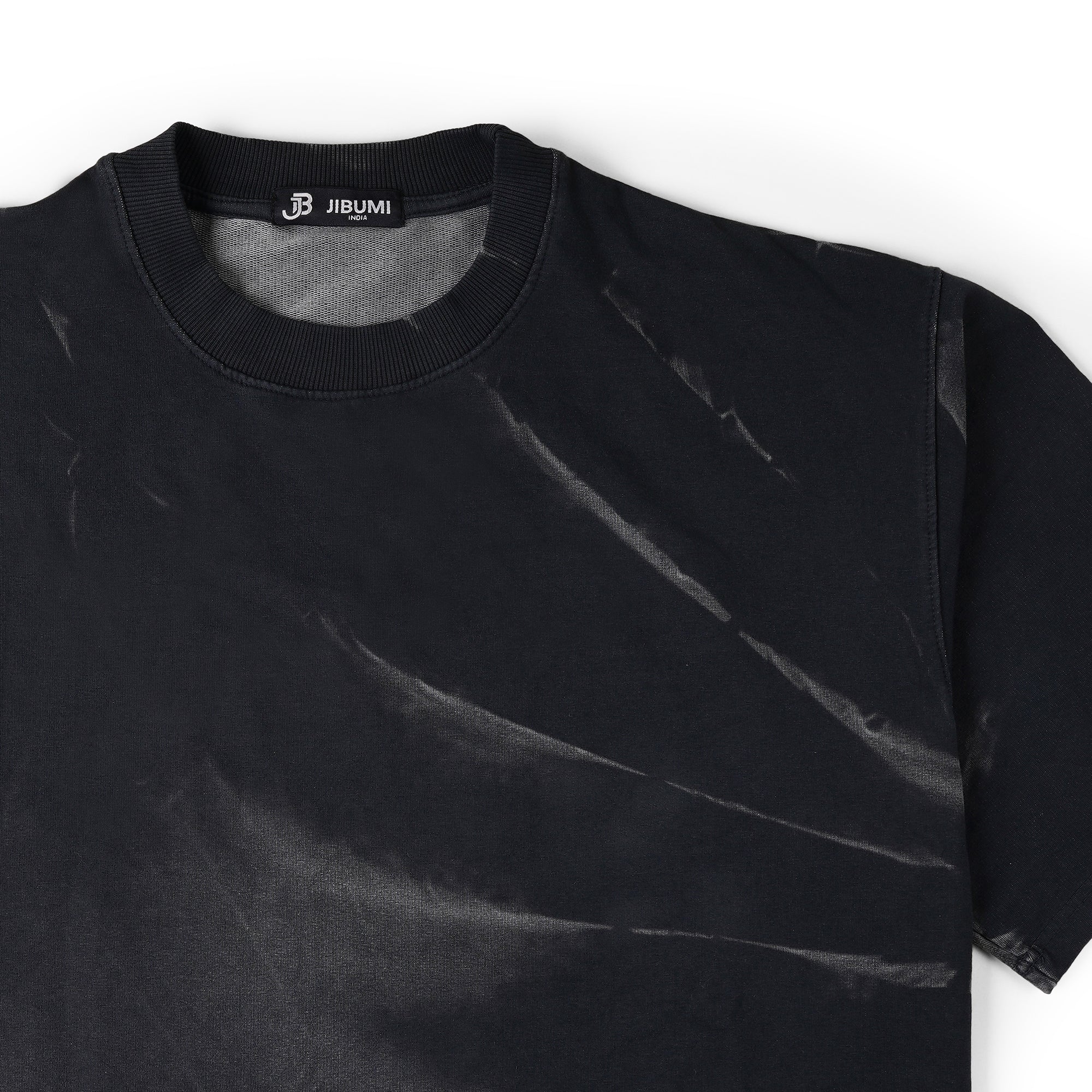 Oversized Tie-Dye Cotton T-Shirt – Black Series