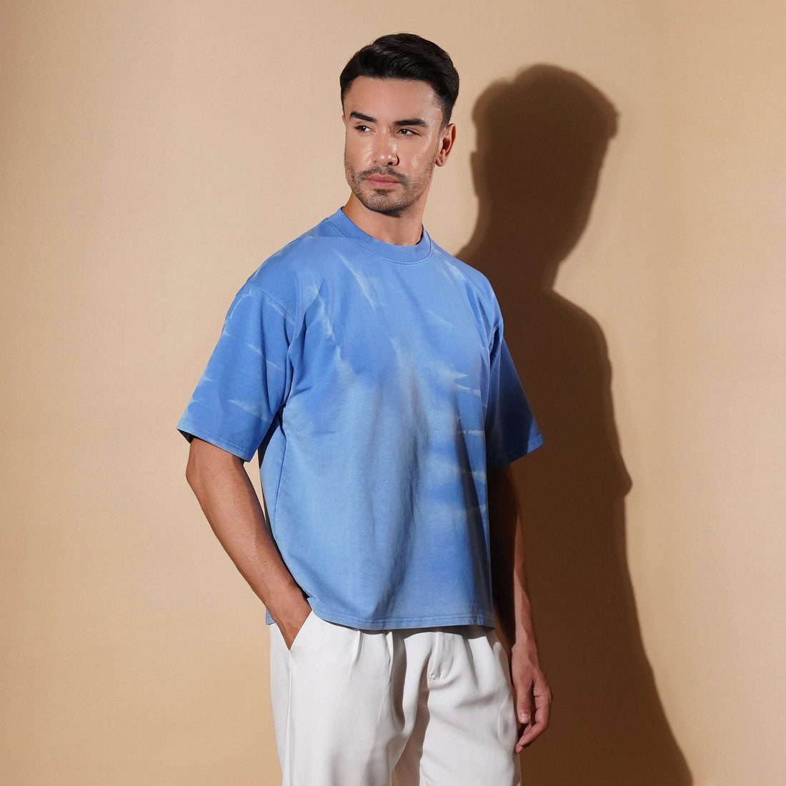 Sky Blue Oversized Tie-Dye T-Shirt