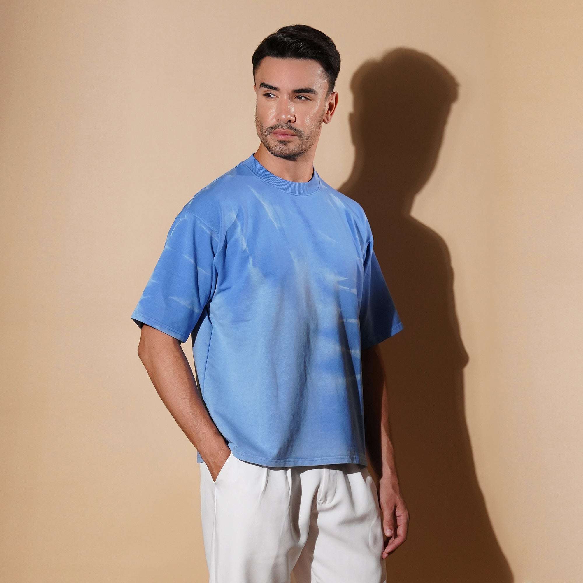Sky Blue Oversized Tie-Dye T-Shirt