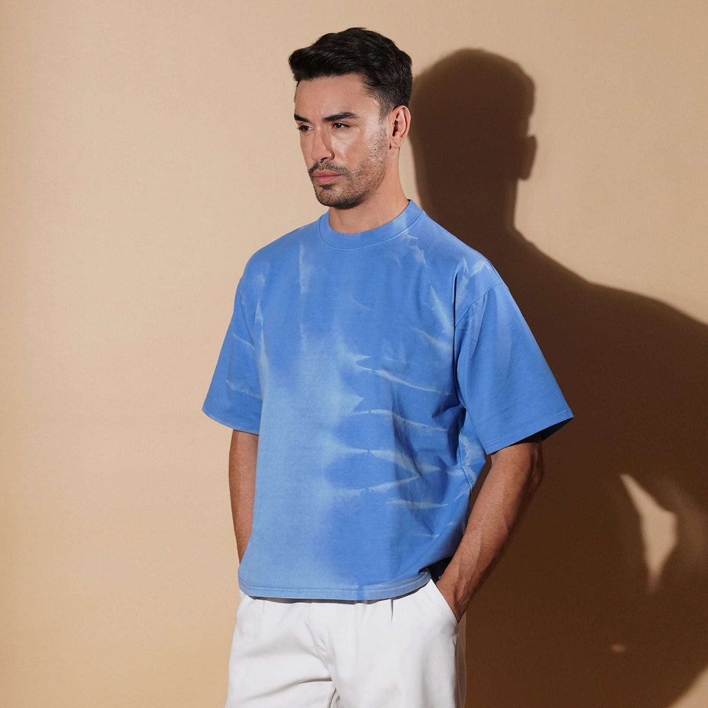 Sky Blue Oversized Tie-Dye T-Shirt