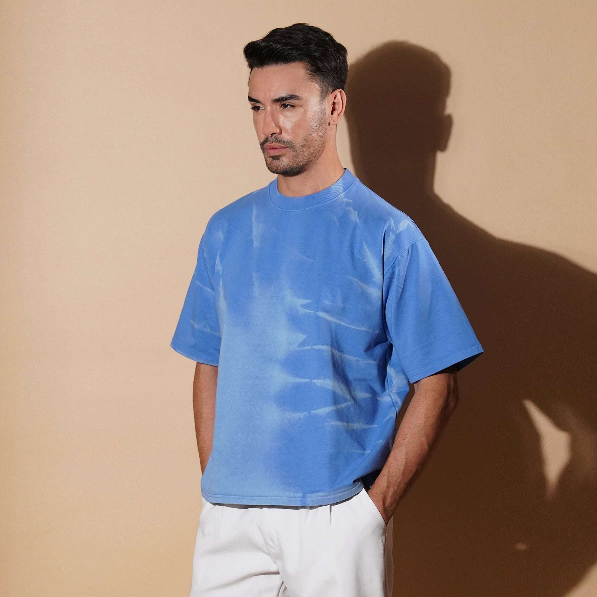 Sky Blue Oversized Tie-Dye T-Shirt