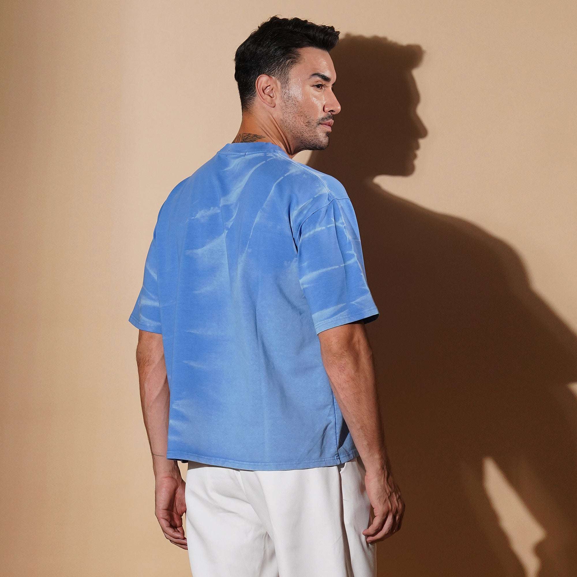 Sky Blue Oversized Tie-Dye T-Shirt