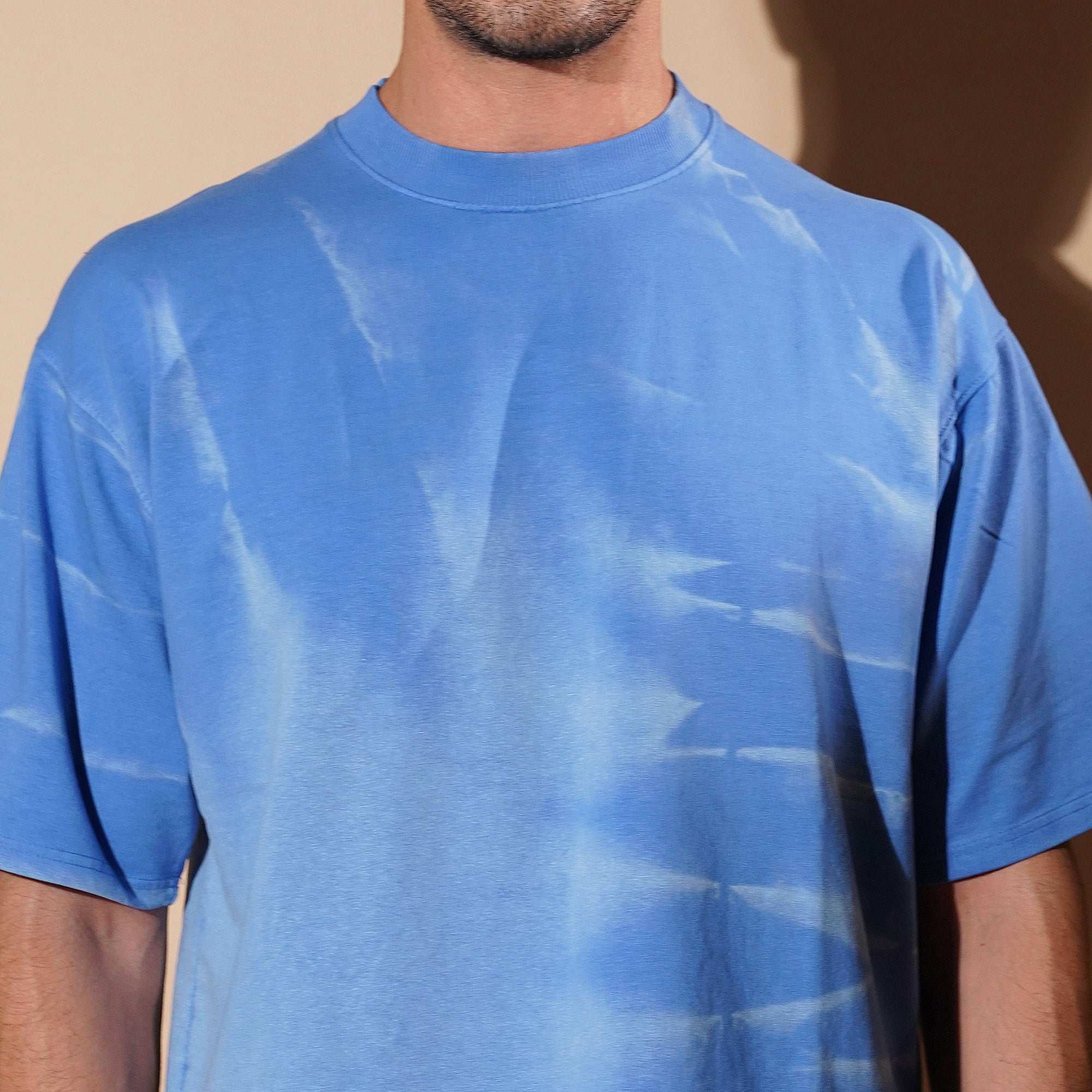 Sky Blue Oversized Tie-Dye T-Shirt
