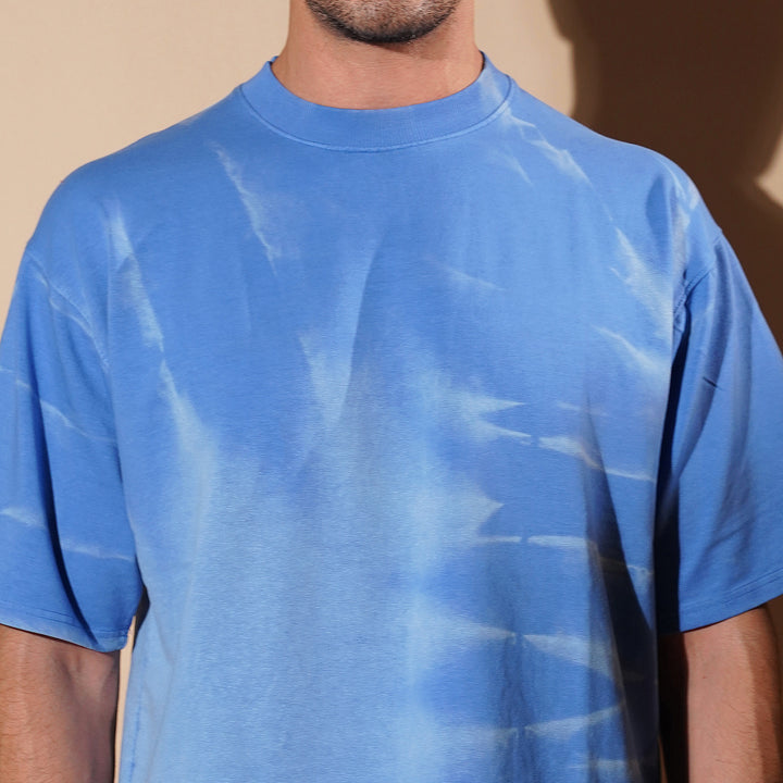 Sky Blue Oversized Tie-Dye T-Shirt