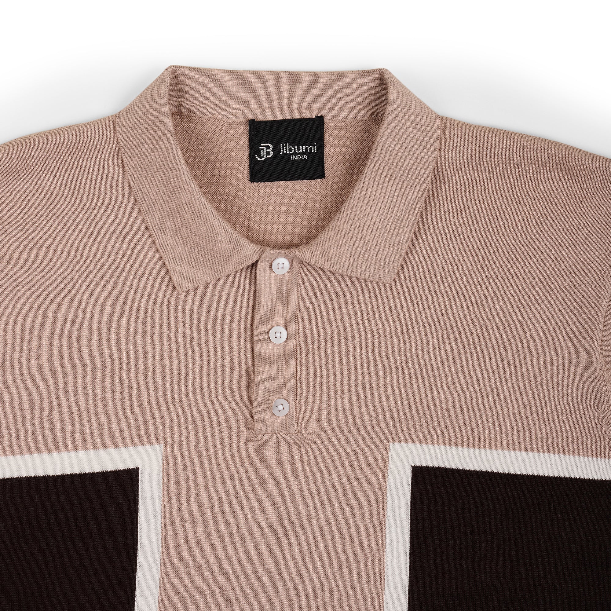 Men’s Colorblock Knit Polo – Lavender & Mocha Brown