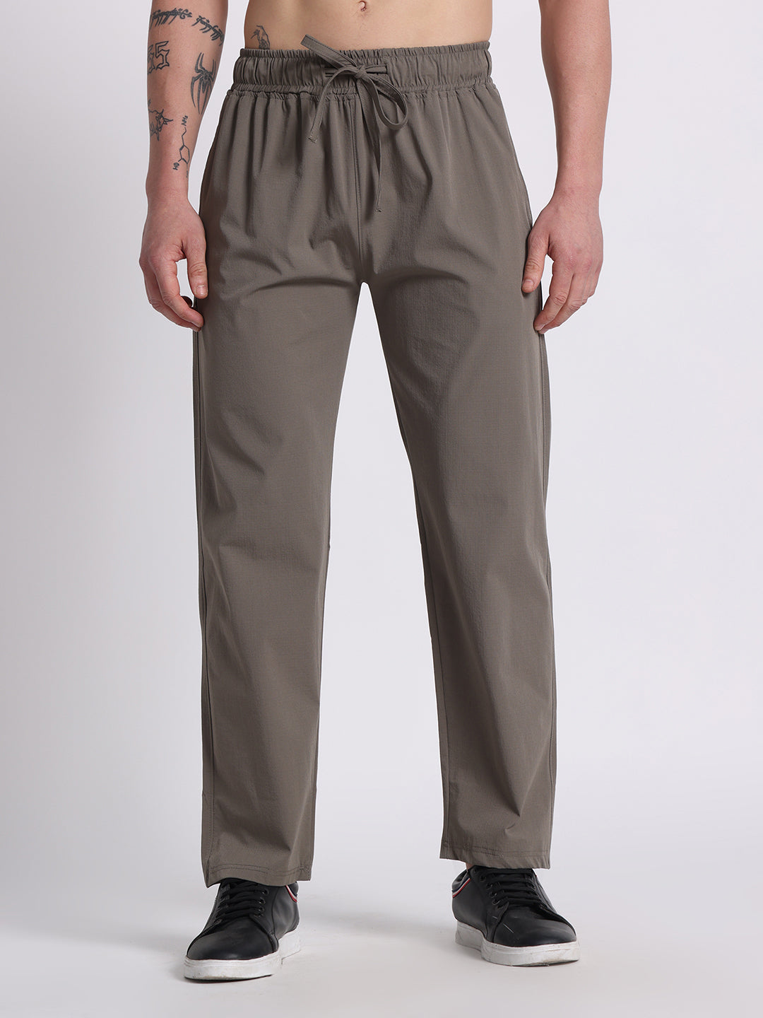 Men’s Relaxed Fit Cotton Drawstring Pants (Grey)