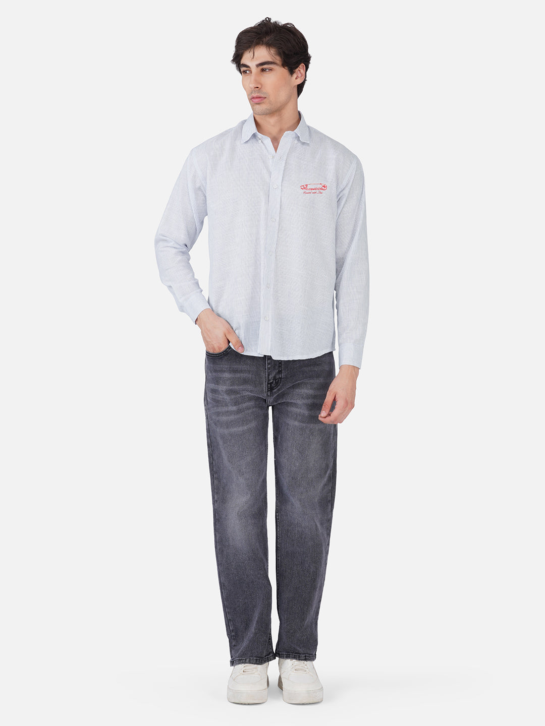 Men's Premium Textured Linen Blend Casual Shirt