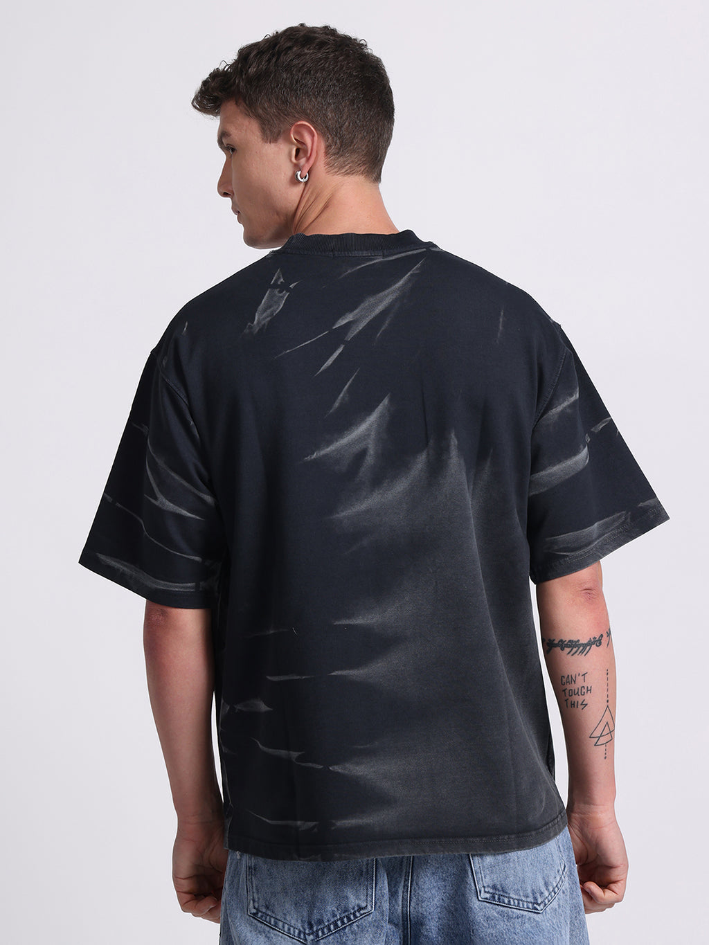 Oversized Tie-Dye Cotton T-Shirt – Black Series