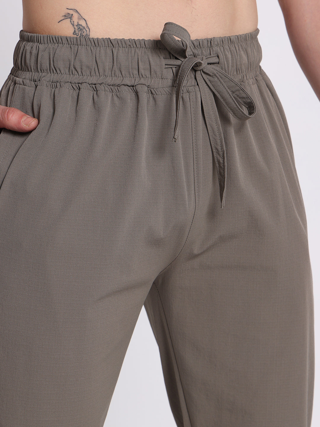 Men’s Relaxed Fit Cotton Drawstring Pants (Grey)