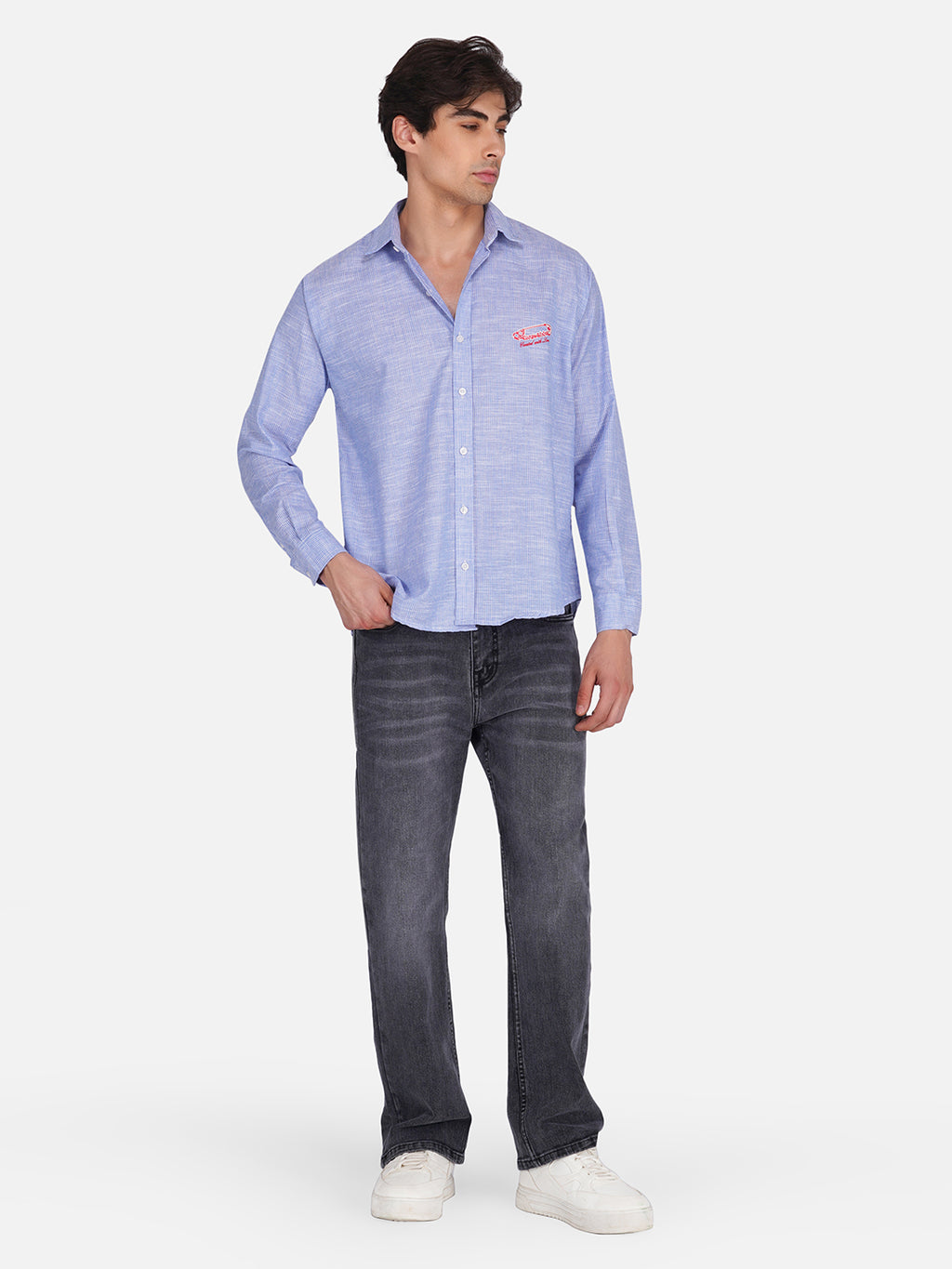Men's Premium Textured Linen Blend Casual Shirt