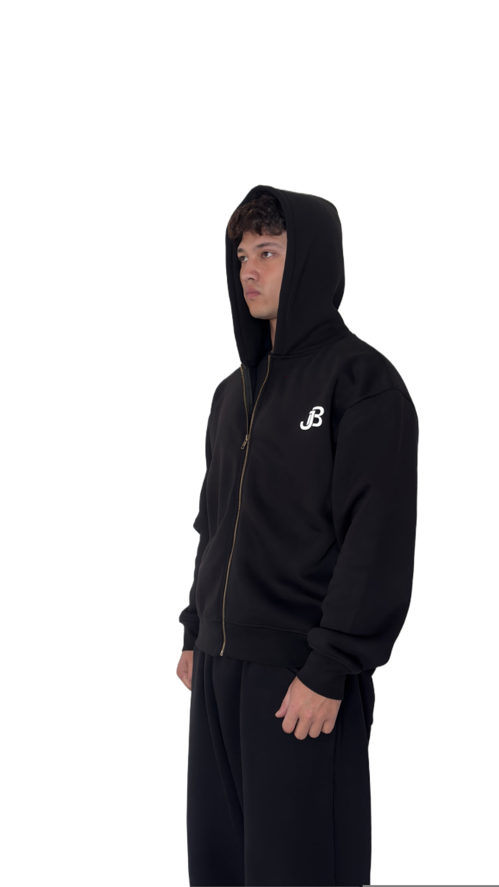 UNISEX ROYAL VINTAGE JET DARK BLACK ZIPPER JACKET