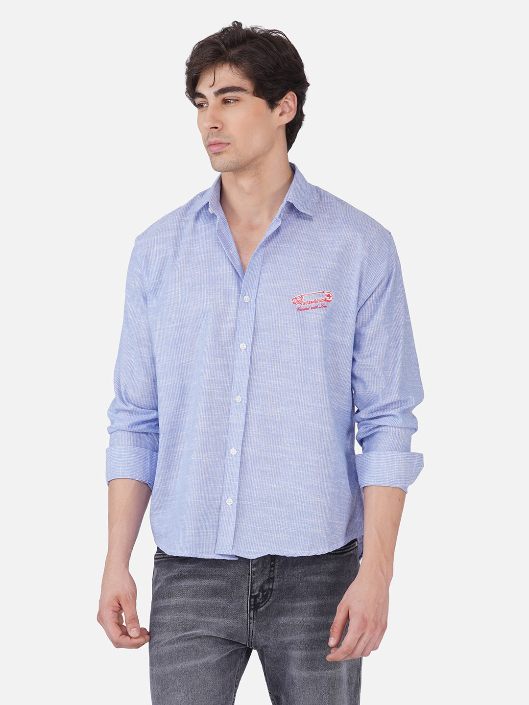 Men's Premium Textured Linen Blend Casual Shirt