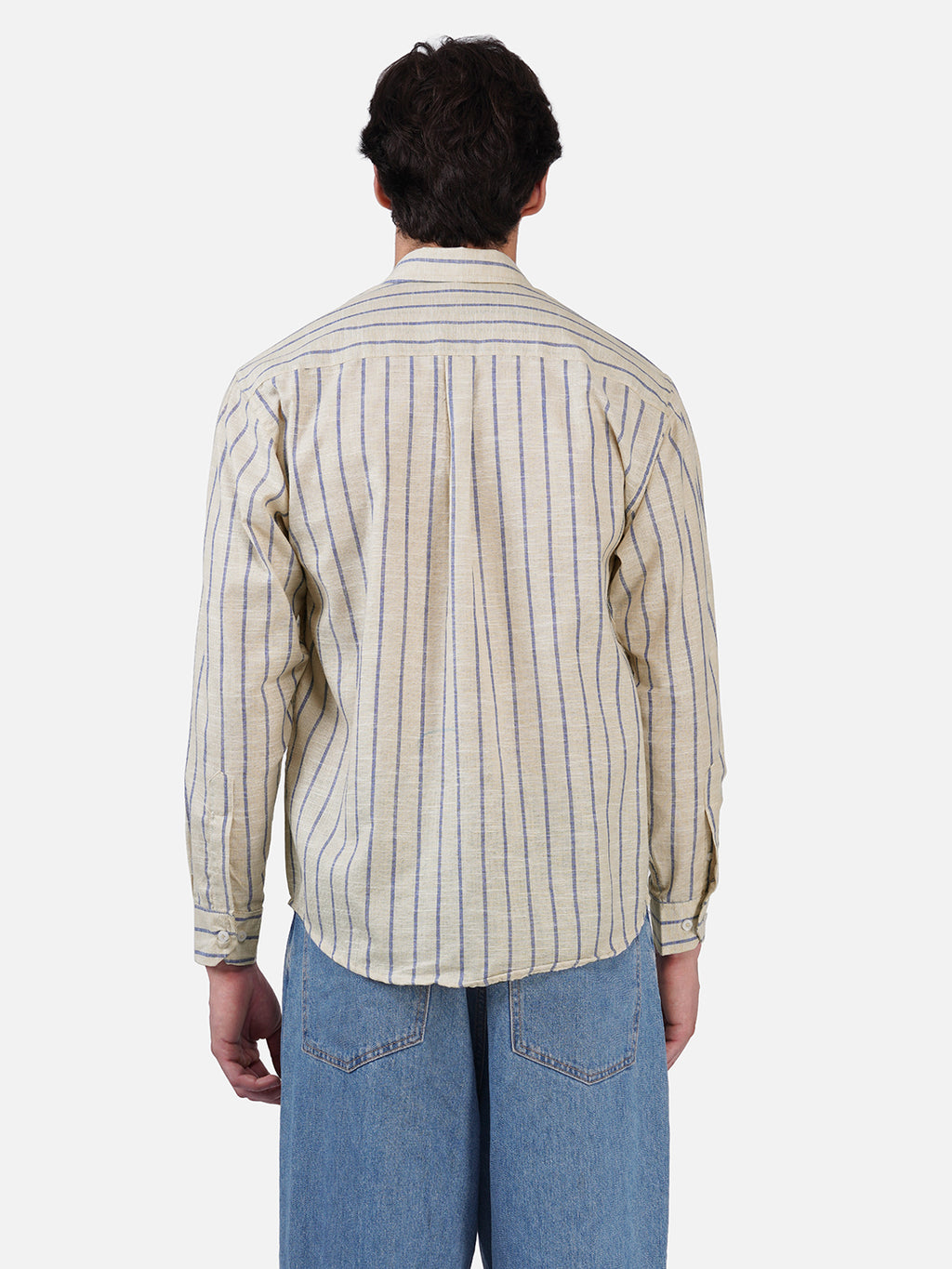 Men's Premium California Printed Striped Linen Blend Casual Shirt