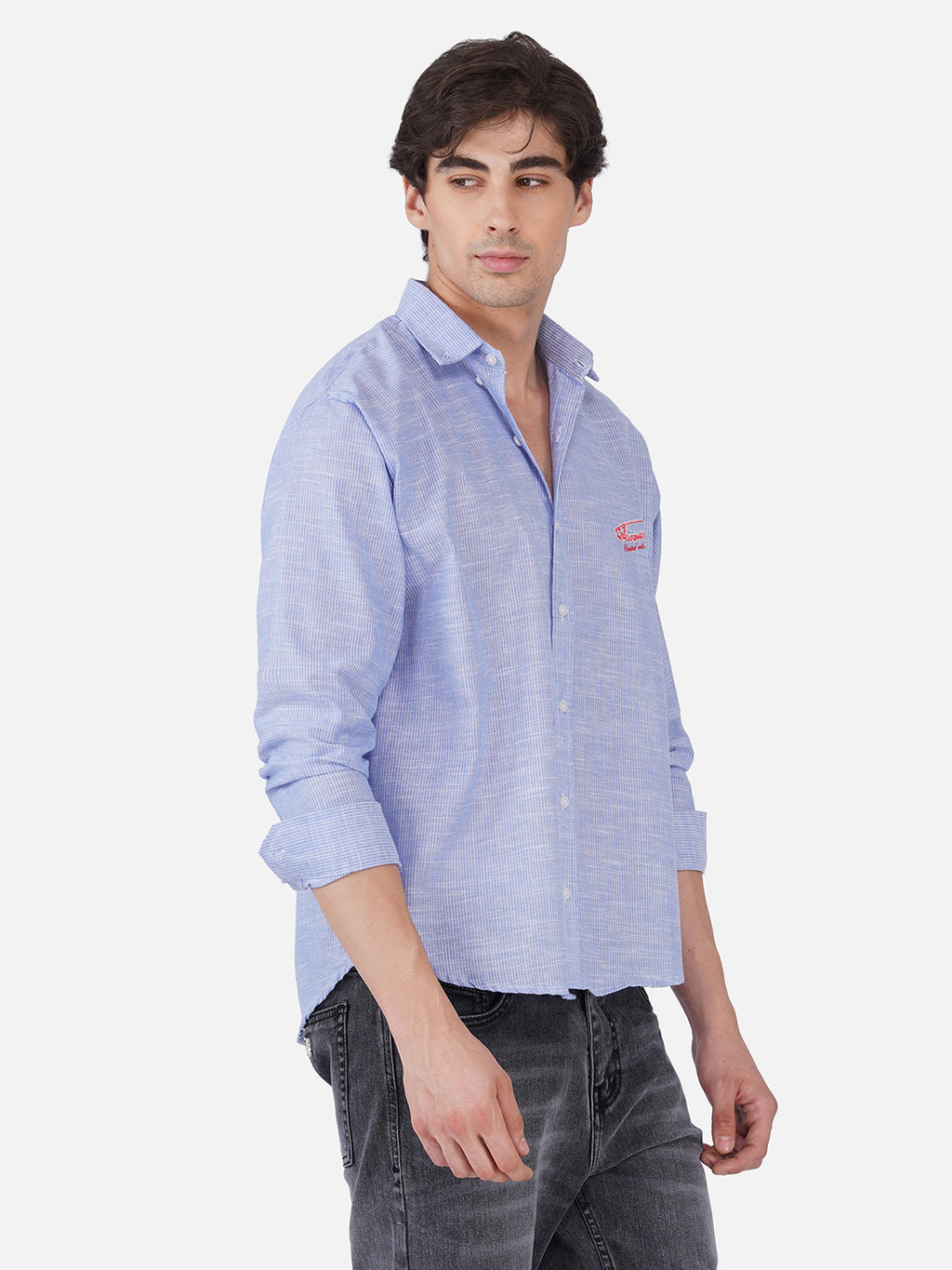 Men's Premium Textured Linen Blend Casual Shirt