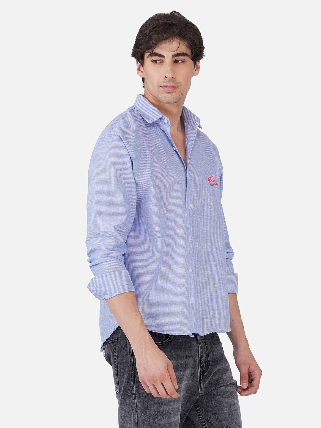 Men's Premium Textured Linen Blend Casual Shirt