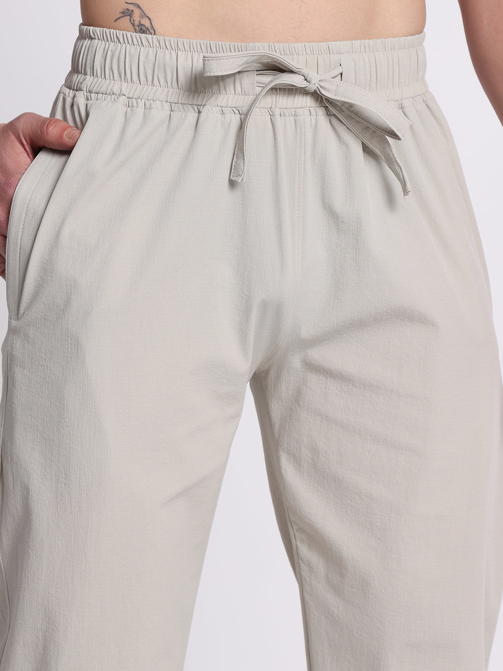 Men’s Relaxed Fit Cotton Drawstring Pants (Dusty Khaki)