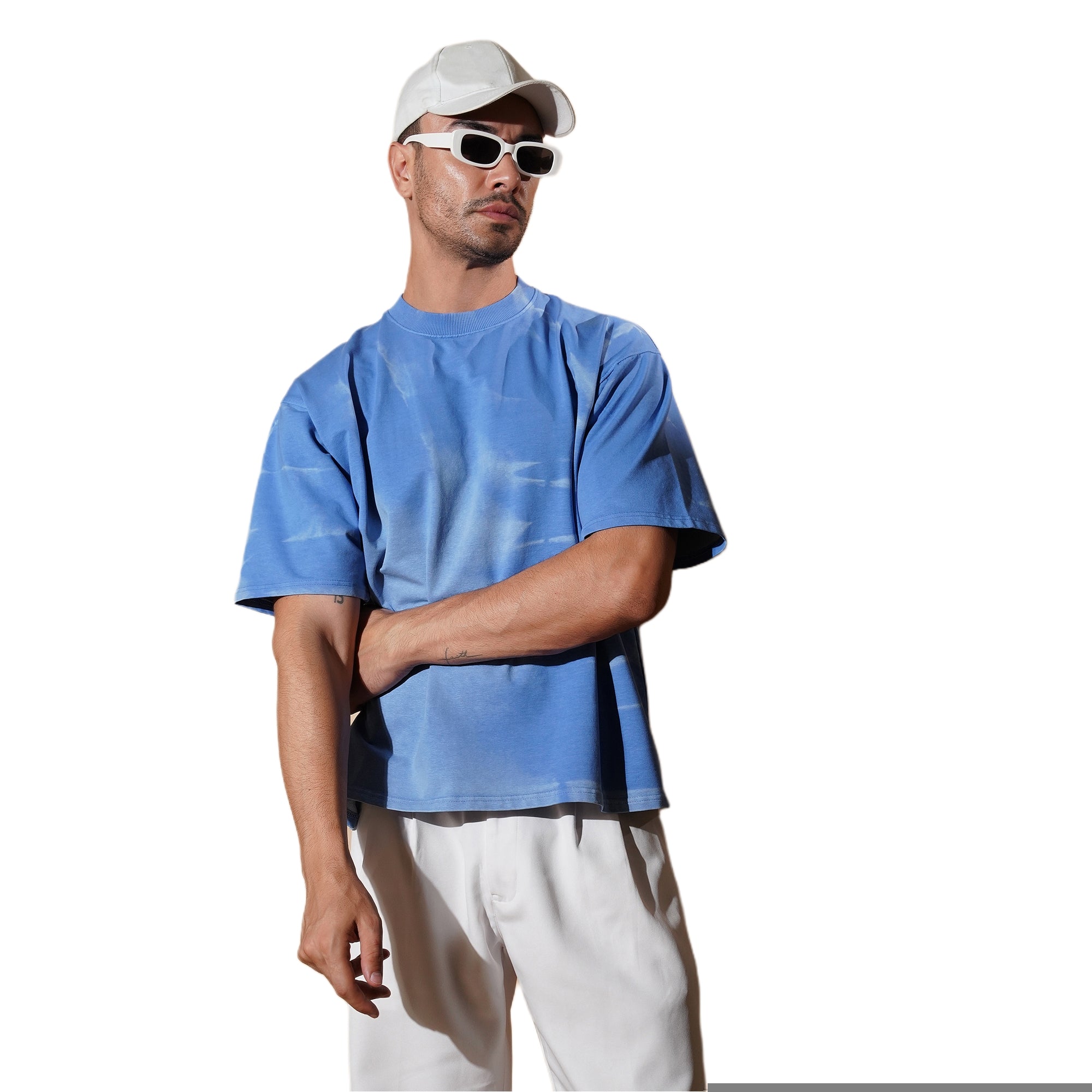Sky Blue Oversized Tie-Dye T-Shirt
