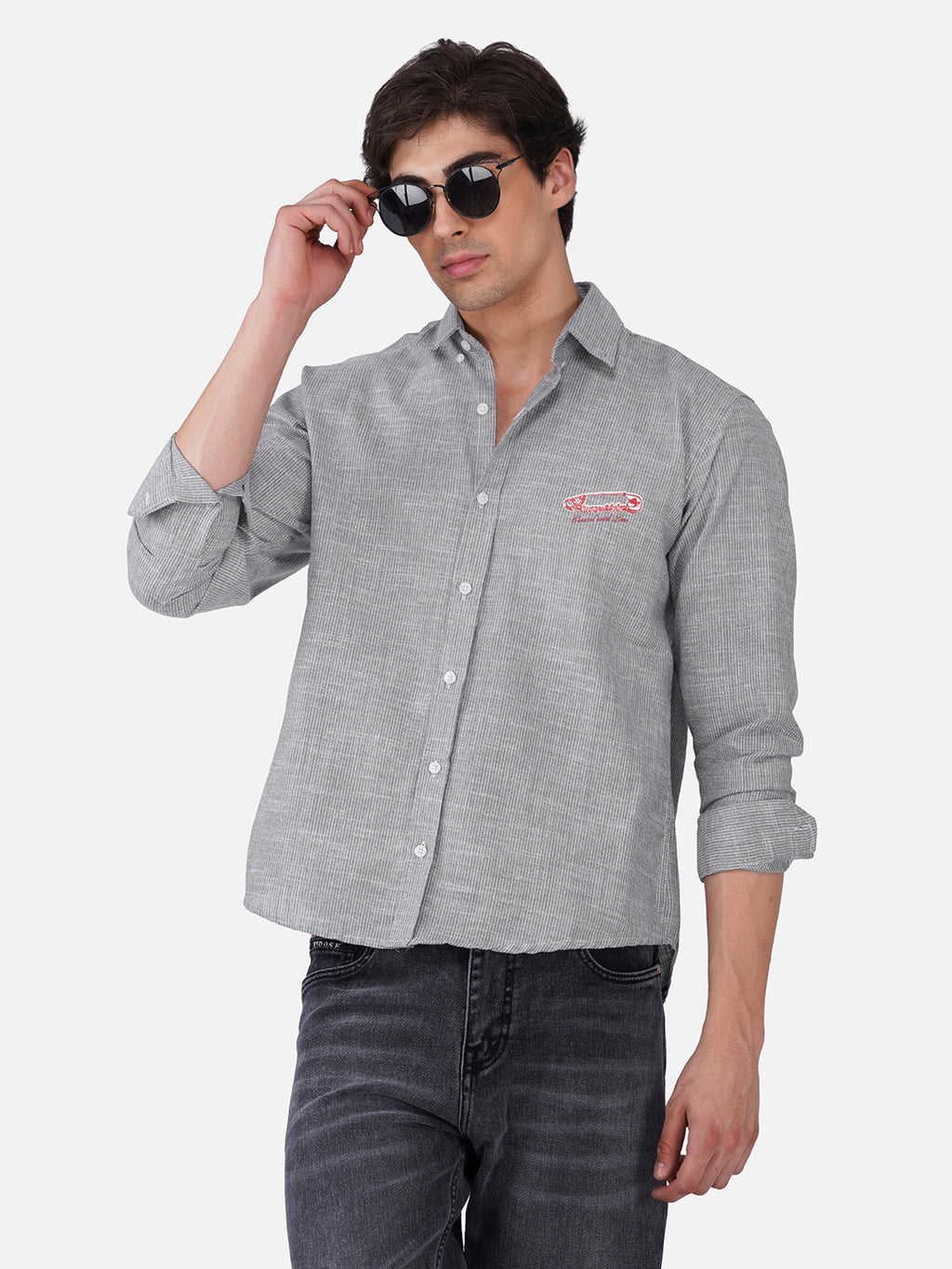 Men's Premium Textured Linen Blend Casual Shirt