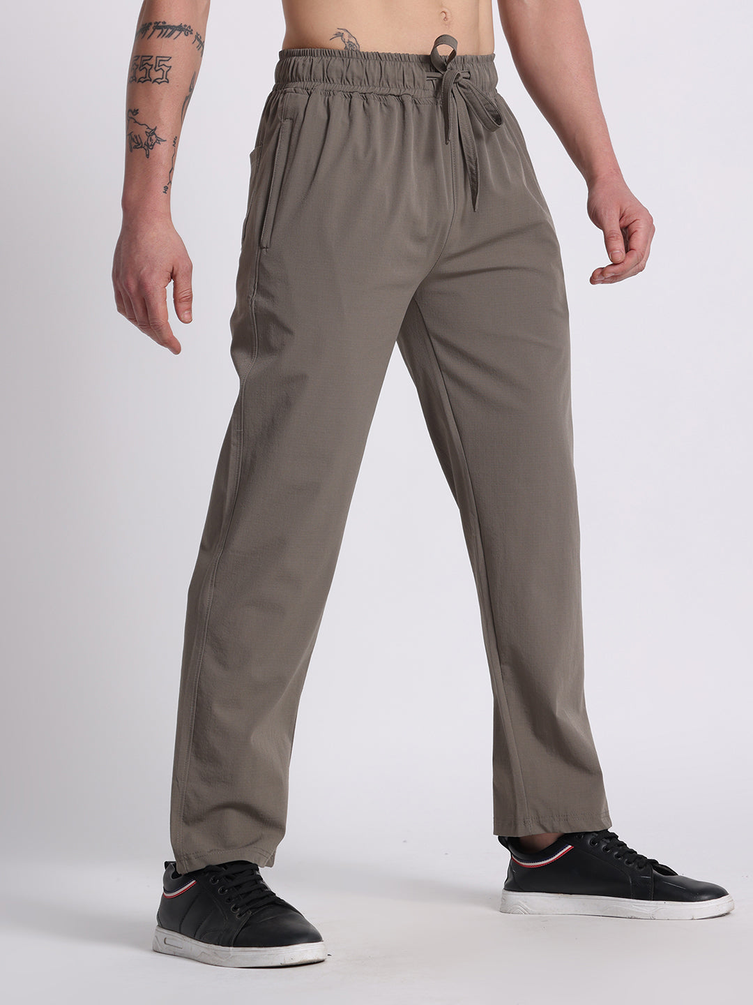 Men’s Relaxed Fit Cotton Drawstring Pants (Grey)